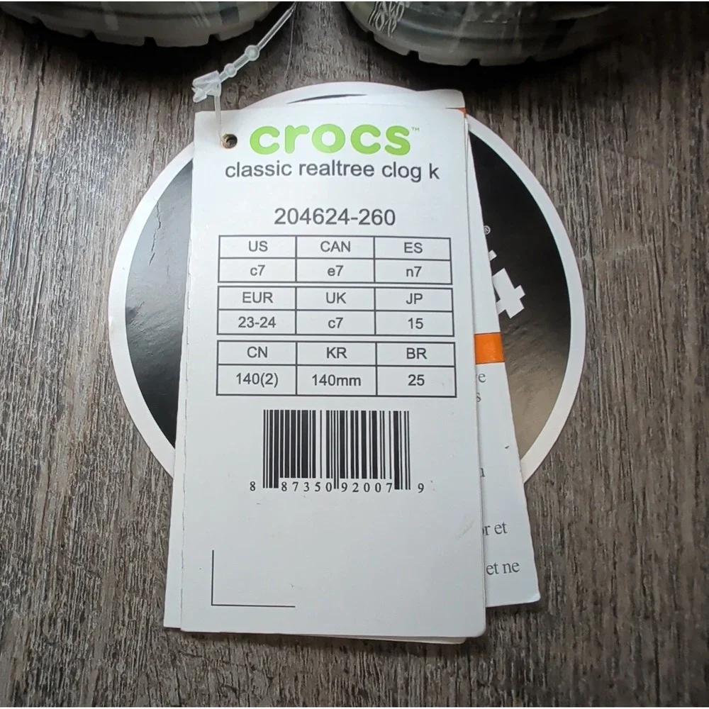 Crocs Classic Realtree Clog Toddler Baby Size C 7 Green Brown Camouflage Camo